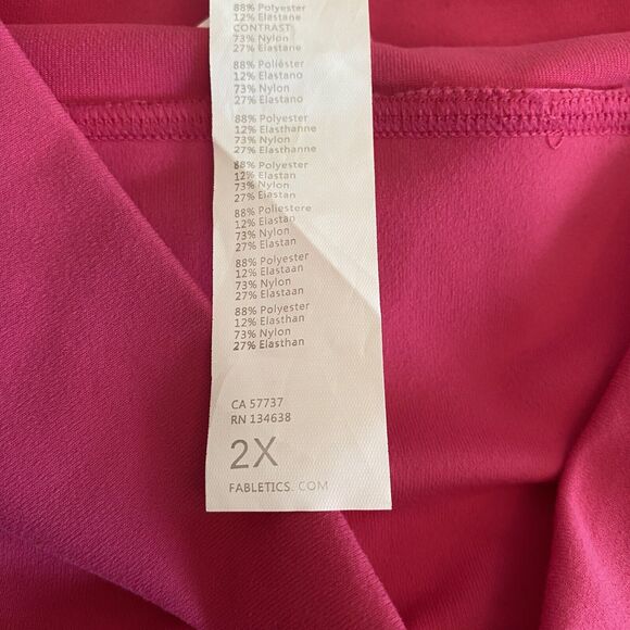 Fabletics Mila Power Hold High Waist Color-block Pink Purple Leggings Sz 2X NEW - Picture 3 of 9